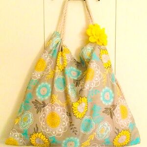 Turquoise Lemon Floral Drops Bag!